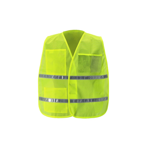 2W International Mesh Contrast Incident Command Vest, Regular, Lime ICM105 RG - main